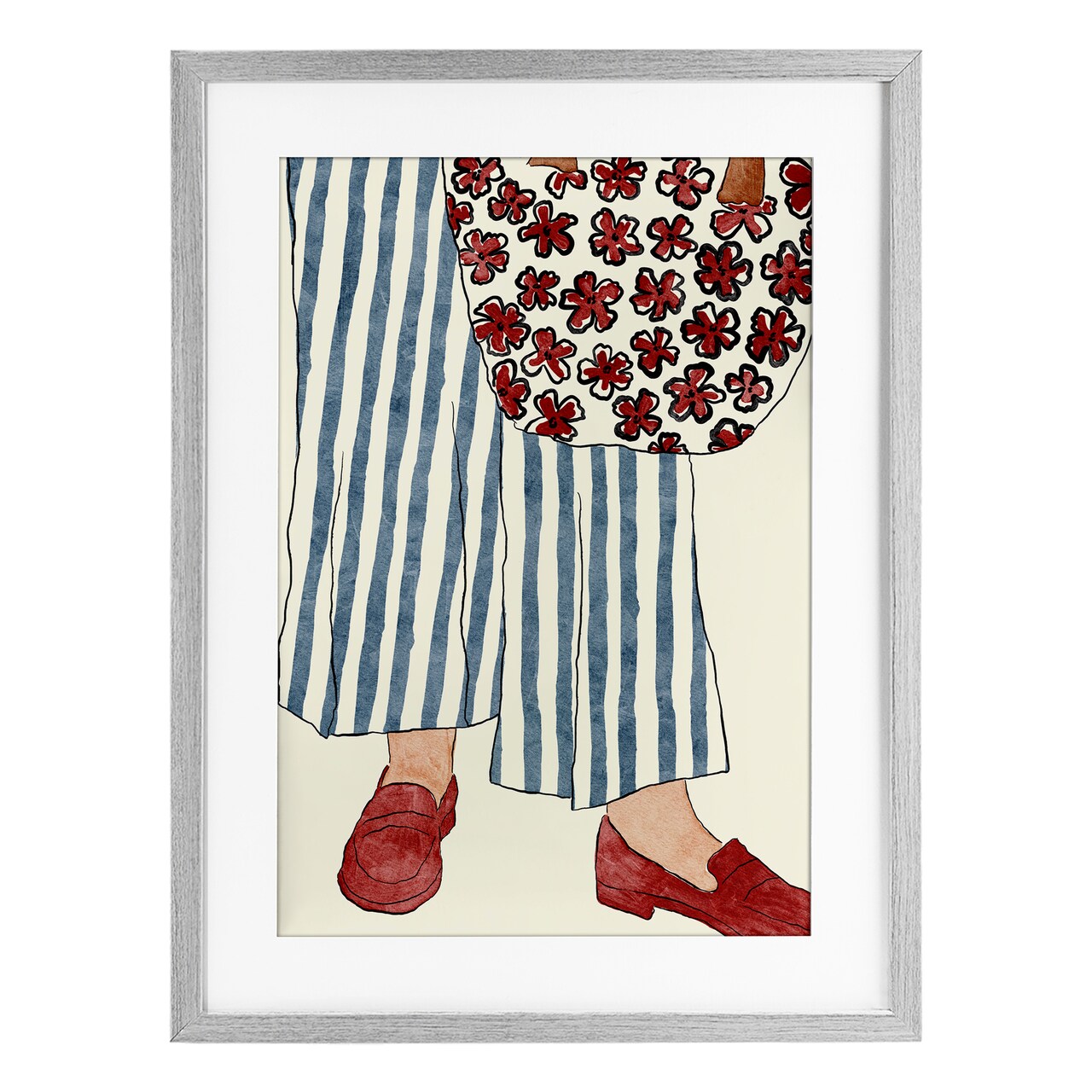 Stupell Industries Striped Minimal Fashion Framed Print Under Glass, design by JJ Design House LLC